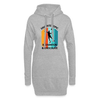 Badminton Federball Badmintonspieler Schokolade - Hoodie-Kleid - Grau meliert - Vorne