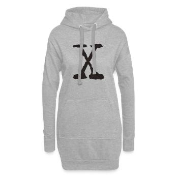 X - Sweat-shirt à capuche long Femme - gris chiné - Devant