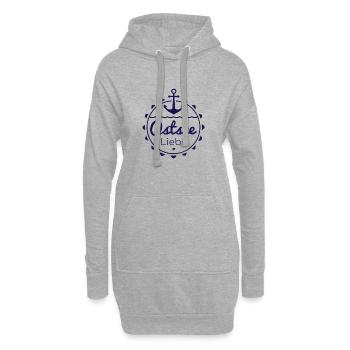 Ostsee Liebe (für helle Produkte) - Hoodie-Kleid - Grau meliert - Vorne