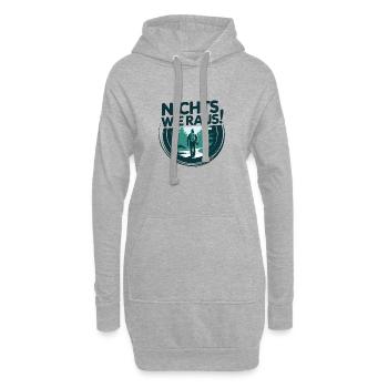 Nichts wie raus - in die Natur - Wandern - Hoodie-Kleid - Grau meliert - Vorne