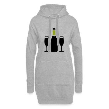 Red Wine Symbol - Hoodie Dress - heather grey - Front
