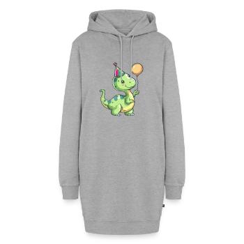 dinosaure brontosaure anniversaire bébé - Sweat-shirt à capuche long Femme - gris chiné - Devant
