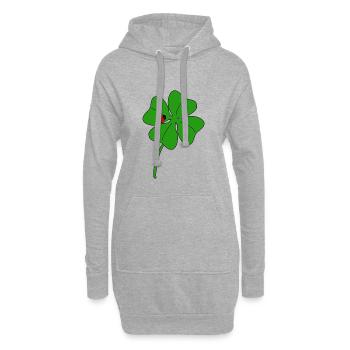 Lucky clover leaf with ladybug - Hoodie Dress - heather grey - Front