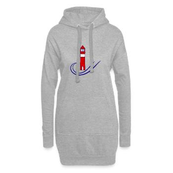 PHARE. MER. OCEAN. NATURE. VACANCES.VOYAGE - Sweat-shirt à capuche long Femme - gris chiné - Devant