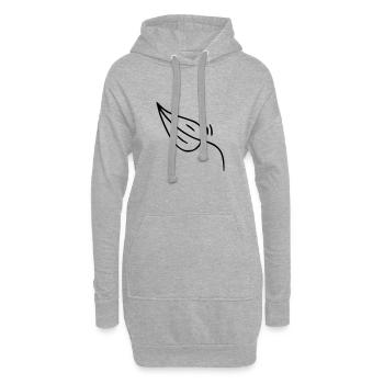 Pflanze Zeichnung Natur Skizze schwarz - Hoodie-Kleid - Grau meliert - Vorne
