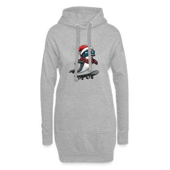 Delfin Weihnachten Lustig - Hoodie-Kleid - Grau meliert - Vorne