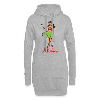 ALOHA Mädchen - Hoodie-Kleid - Grau meliert - Vorne