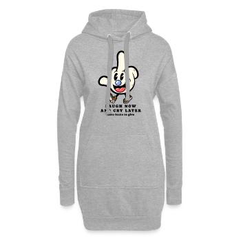 Mittelfinger cartoon Sarkasmus sarkastischer - Hoodie-Kleid - Grau meliert - Vorne