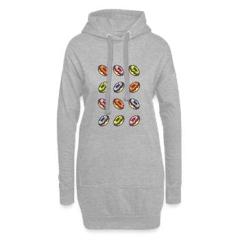 Pixelart No. 10 donut - color - Hoodie Dress - heather grey - Front