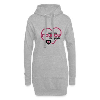 Meilleure Nounou du monde - Sweat-shirt à capuche long Femme - gris chiné - Devant