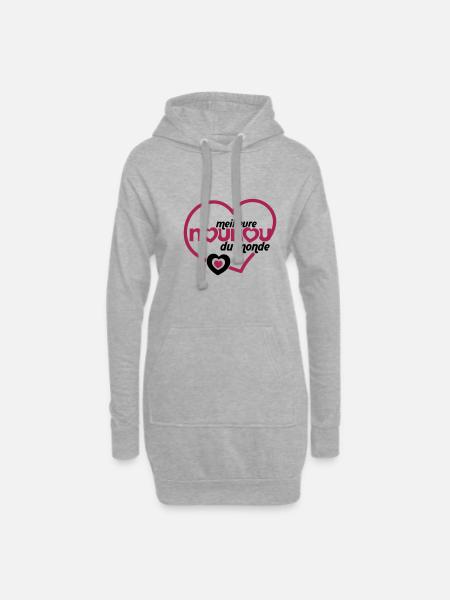 Meilleure Nounou du monde - Sweat-shirt à capuche long Femme - gris chiné