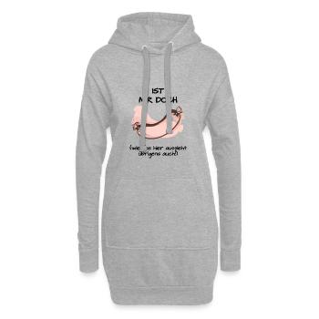 Ist mir doch wurst - wie das hier aussieht - Hoodie-Kleid - Grau meliert - Vorne