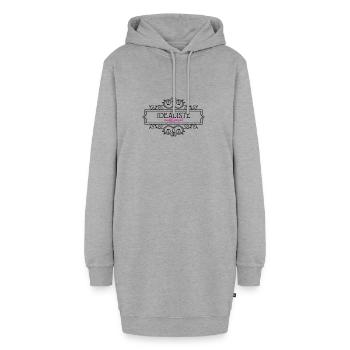 idéaliste modérément - Sweat-shirt à capuche long Femme - gris chiné - Devant