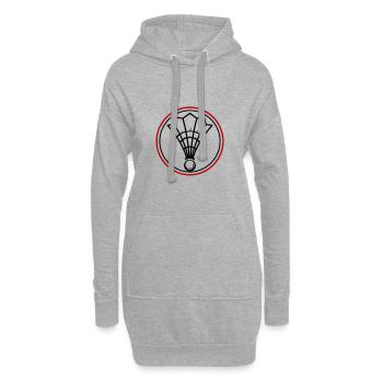 Équipe de symboles de badminton - Sweat-shirt à capuche long Femme - gris chiné - Devant