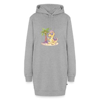 Dinosaurier brontosaurus Sommer - Hoodie-Kleid - Grau meliert - Vorne