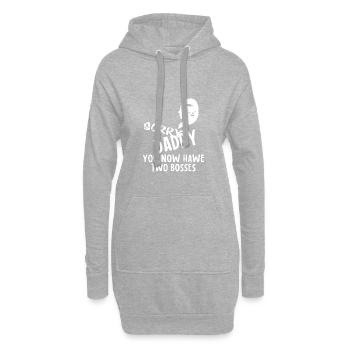 Cadeau papa bébé maman patron - Sweat-shirt à capuche long Femme - gris chiné - Devant