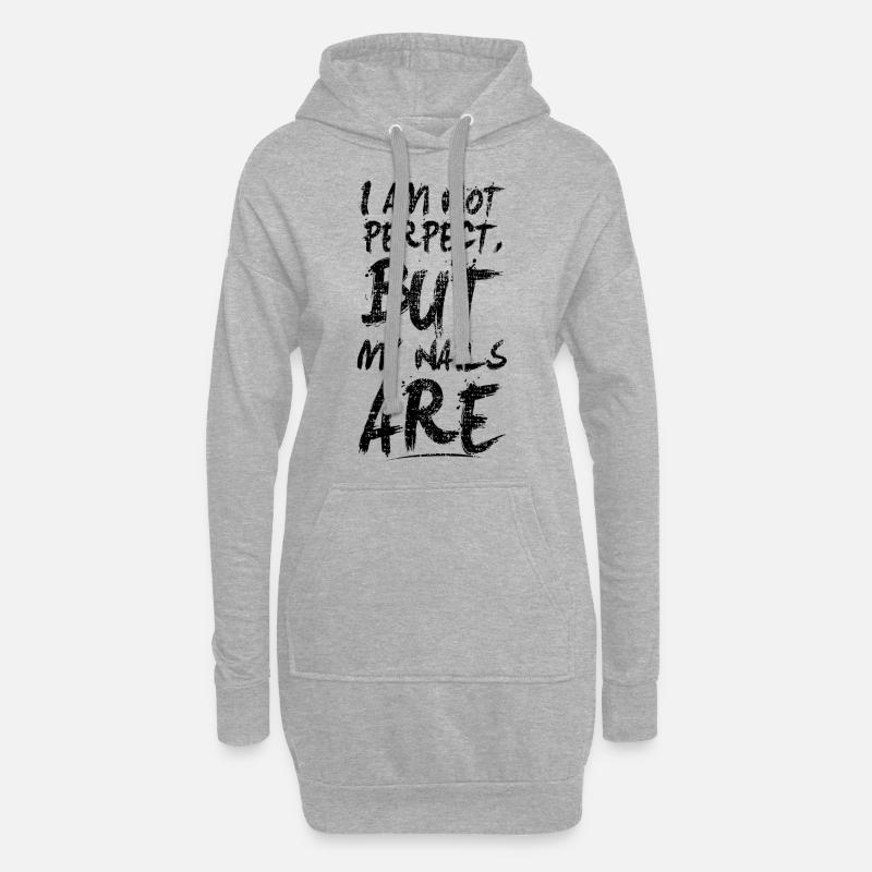 Nagelstudio Fingernaegel Nagellack - Hoodie-Kleid - Grau meliert