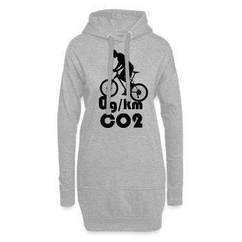 Klimawandel CO2 Neutral Radfahren - Hoodie-Kleid - Grau meliert - Vorne