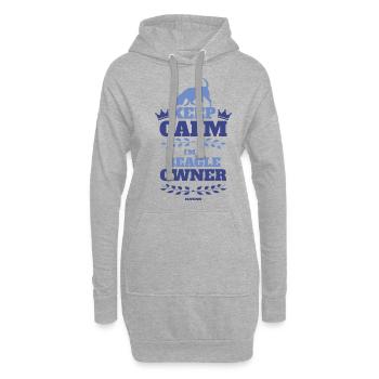 calme Beagle - Sweat-shirt à capuche long Femme - gris chiné - Devant