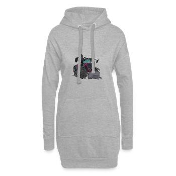 0920 V. - Sweat-shirt à capuche long Femme - gris chiné - Devant