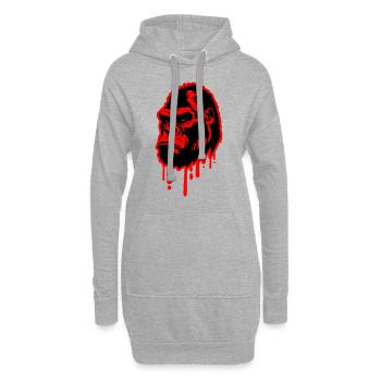 Gorilla Symbol Kopf - Hoodie-Kleid - Grau meliert - Vorne
