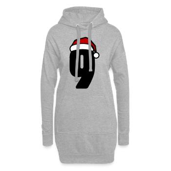 9 Zahl Weihnachten - Hoodie-Kleid - Grau meliert - Vorne