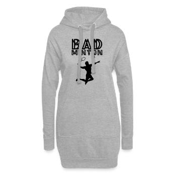 badminton - Sweat-shirt à capuche long Femme - gris chiné - Devant
