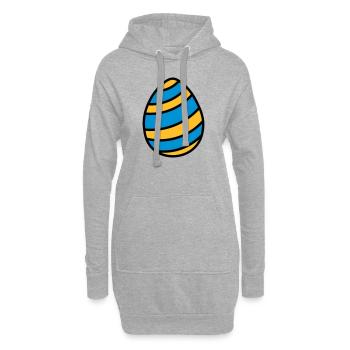 Osterei Easter Egg Ostern Geschenkidee - Hoodie-Kleid - Grau meliert - Vorne