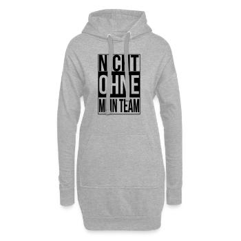 ‪nicht ohne mein team - Hoodie-Kleid - Grau meliert - Vorne