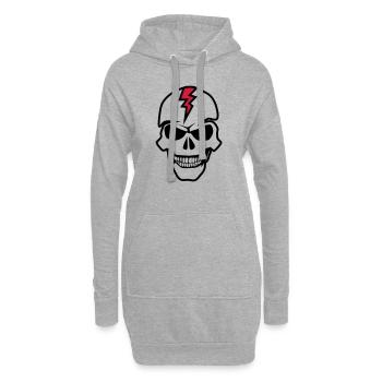 Tod Kopf Schädel tot Eclair haed - Hoodie-Kleid - Grau meliert - Vorne