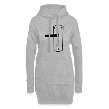 poignée de porte - Sweat-shirt à capuche long Femme - gris chiné - Devant