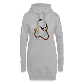 Stethoskop - Hoodie-Kleid - Grau meliert - Vorne