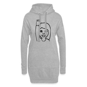 Emoji Grüßen - Hoodie-Kleid - Grau meliert - Vorne