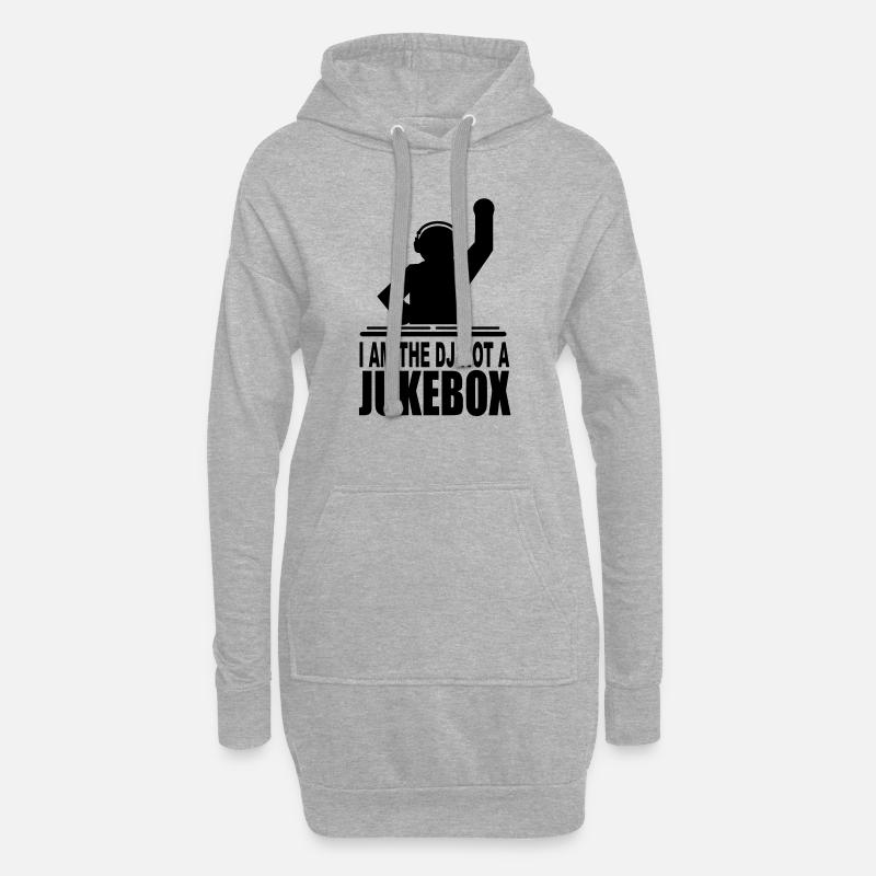i am the dj not a jukebox - Hoodie-Kleid - Grau meliert