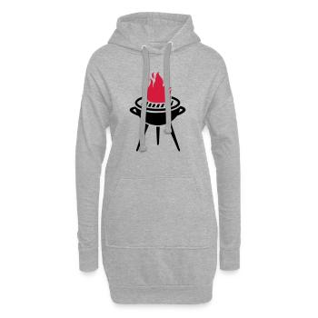 Grill - Sweat-shirt à capuche long Femme - gris chiné - Devant