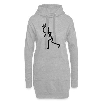 Strichmännchen - laufen - Hoodie-Kleid - Grau meliert - Vorne