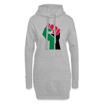 Zeichnen der palästinensischen Symbolflagge Paläst - Hoodie-Kleid - Grau meliert - Vorne