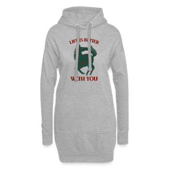 Pferde-Liebe - Hoodie-Kleid - Grau meliert - Vorne