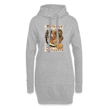 Halloween Pumpkin Horror - Hoodie Dress - heather grey - Front