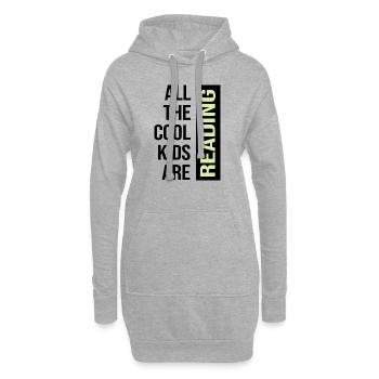 Lire le livre Heure de lecture « tous les enfants cool lisent » - Sweat-shirt à capuche long Femme - gris chiné - Devant