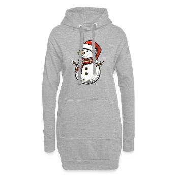 schneemann weihnachten - Hoodie-Kleid - Grau meliert - Vorne