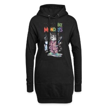 Les lundis sont la gueule de bois - Sweat-shirt à capuche long Femme - noir - Devant