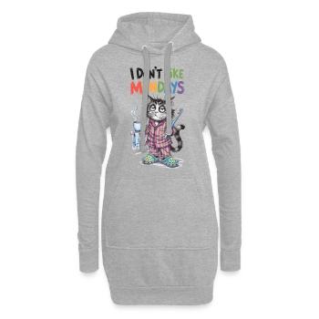 Les lundis sont la gueule de bois - Sweat-shirt à capuche long Femme - gris chiné - Devant