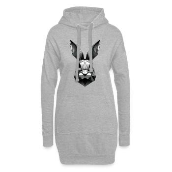 Conception géométrique de lapin polygone lapin - Sweat-shirt à capuche long Femme - gris chiné - Devant