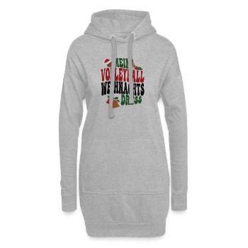 Volleyball Weihnachten Spielerin Volleyballerin - Hoodie-Kleid - Grau meliert - Vorne