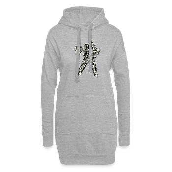 espace de base-ball - Sweat-shirt à capuche long Femme - gris chiné - Devant