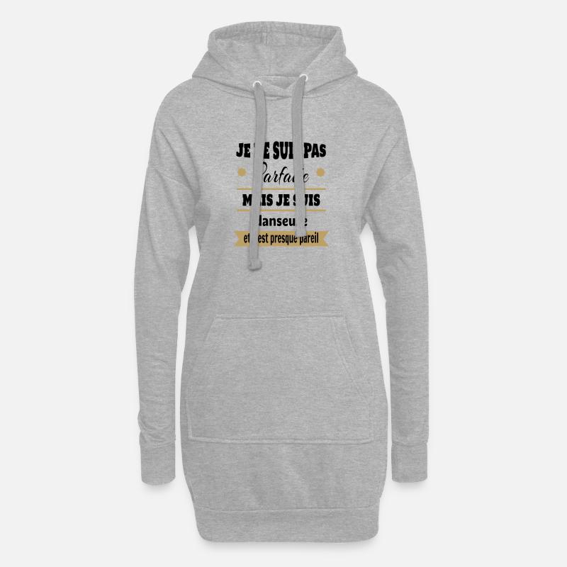 Pas parfaite mais Danseuse classique moderne - Sweat-shirt à capuche long Femme - gris chiné