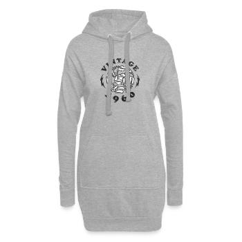 Millésime 1960 - Sweat-shirt à capuche long Femme - gris chiné - Devant