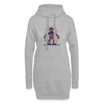 Ski Snowboard - Hoodie-Kleid - Grau meliert - Vorne