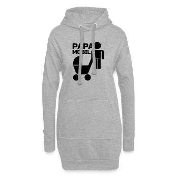 Papa Mobil Vater, Familie, Kind, Geschenk Vatertag - Hoodie-Kleid - Grau meliert - Vorne